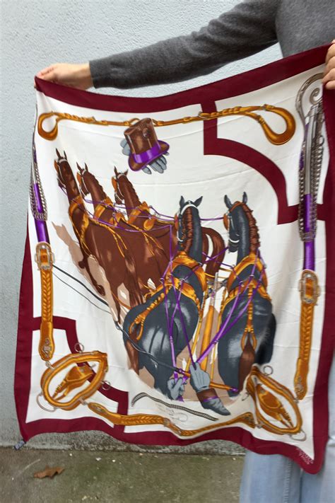 hermes scarf horse print|Hermes silk scarves vintage.